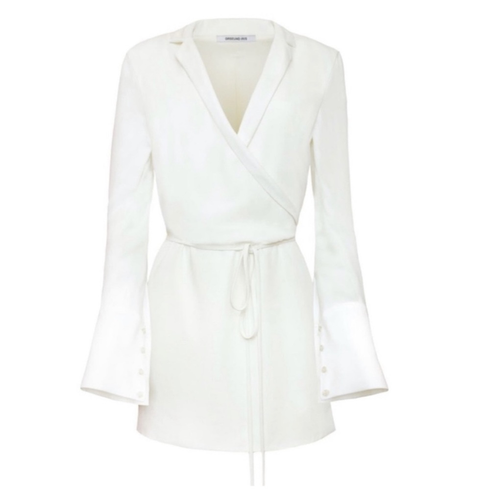 Orseund Iris, white boxy wrap dress, size XS, worn once